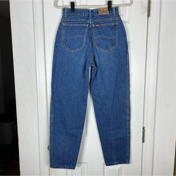 Vintage 80’s Lee USA Tapered Baggy Leg Pleated High Waisted Mom Jeans Sz 9P - Picture 5 of 9